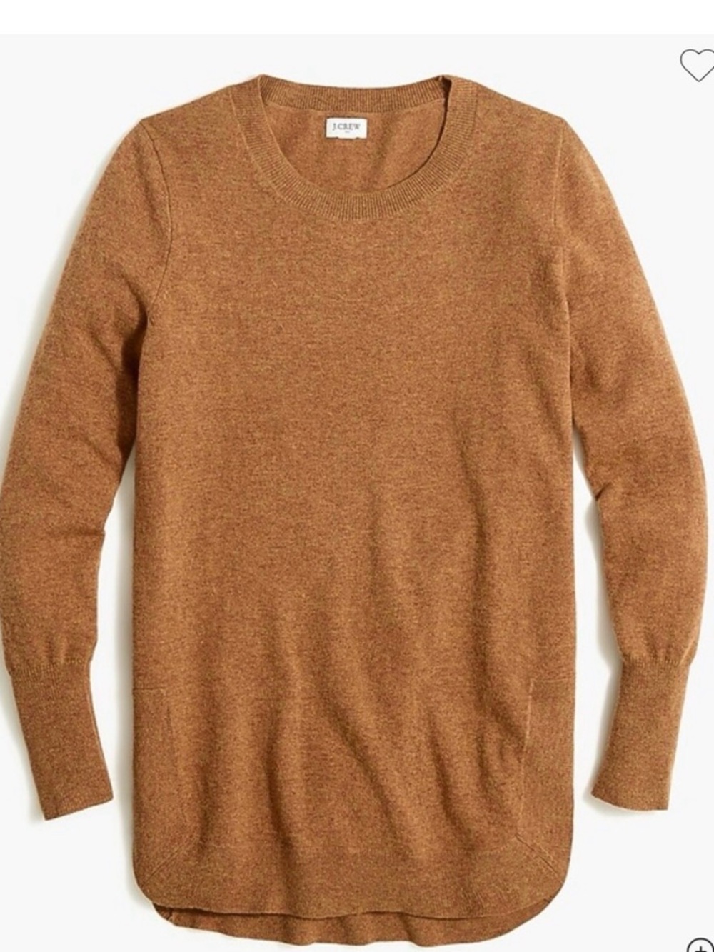 NEW JCrew - Beautiful Camel Color NWT Rounded Hem Tunic Sweater Size M